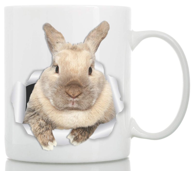 Winston Bear Winston & Bear Rascally Rabbit Mug - Funny Bunny Coffee Mug Easter Gift - Cute Novelty Cup (11oz) - Image 1
